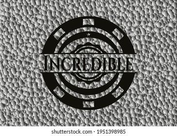 Incredible black badge with bubbles background. Vector Illustration. Detailed. 