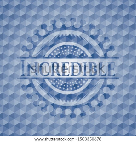 Incredible blue emblem with geometric pattern. Vector Illustration. Detailed.