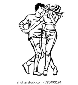 Incredible dance of a passionate couple 
