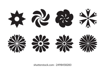 Vector de iconos de flores increíbles. arte de iconos de flores simples