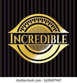 Incredible gold shiny badge. Vector Illustration. Detailed.