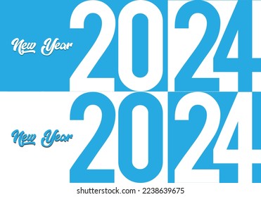 Incredible happy new year 2024 design background with flat design style