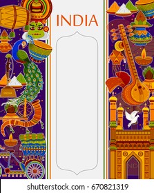 Increíble trasfondo indio que representa la colorida cultura y religión indias en un vector