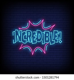 Incredible Neon Signs Style Text Vector