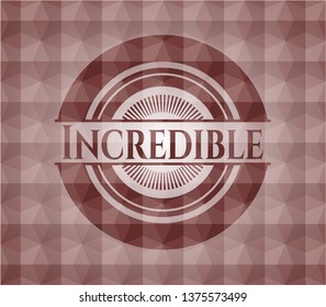 Incredible red polygonal badge. Seamless.