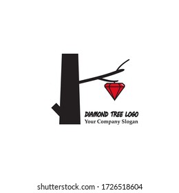 Incredible tree logo with diamond fruit