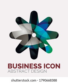 Incredibly beautiful and colorful abstract business logos and icons in vector. Circles, lines, arrows, transitions, gradient, shadows, text, patterns.