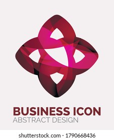 Incredibly beautiful and colorful abstract business logos and icons in vector. Circles, lines, arrows, transitions, gradient, shadows, text, patterns.