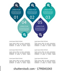 Incredibly beautiful and colorful modern business professional infographics in vector. Steps, circles, arrows, text, drawings, signs, number, work, diagrams, goals, time.