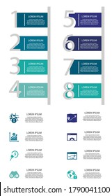 Incredibly beautiful and colorful modern business professional infographics in vector. Steps, circles, arrows, text, drawings, signs, number, work, diagrams, goals, time.