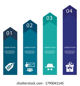 Incredibly beautiful and colorful modern business professional infographics in vector. Steps, circles, arrows, text, drawings, signs, number, work, diagrams, goals, time.