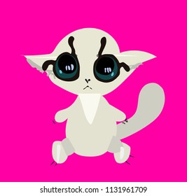 Incredibly cute fairy animal. Fantasy. Vector illustration. Design of soft toys, postcards. Template, clipart. Cartoon animals.