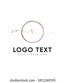 An incredibly distinct, delicate and timeless handwritten letter type X logo template, Vector logo for business and company identity