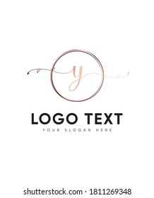 An incredibly distinct, delicate and timeless handwritten letter type Y logo template, Vector logo for business and company identity