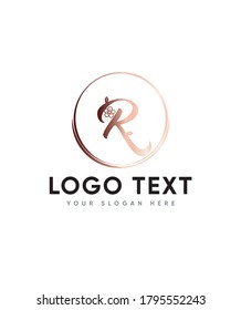 Una plantilla de logotipo R de flores increíblemente elegante, logotipo vector para identidad empresarial y de empresa 