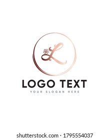 An incredibly elegant flower ornaments type L  logo template, Vector logo for business and company identity 