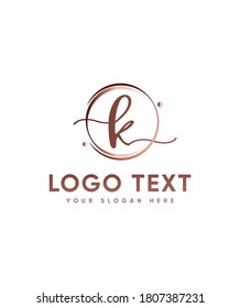 An incredibly elegant and flowing letter type K logo template, Vector logo for business and company identity 