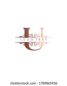 An incredibly elegant and unique display letter type U logo template