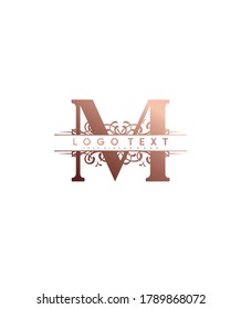 An incredibly elegant and unique display letter type M logo template