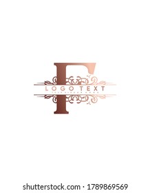 An incredibly elegant and unique display letter type F logo template