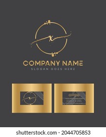 An incredibly luxurious and sophisticated style handwritten letter type X logo and business card template