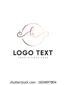 Incredibly modern romantic and flowing letter type H logo template, vector logo for business and company identity 