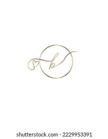 An incredibly personal touch , sweet and romantic script letter B vector logo template