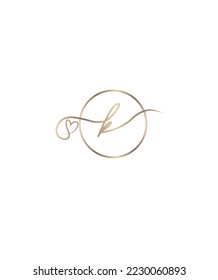 Eine unglaublich persönliche Note, süß und romantisch geschriebener Buchstabe K-Logo-Vorlage