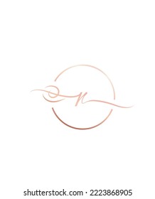 Un guión increíblemente romántico con una bella carta de presentación R patrón logotipo vectorial