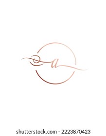 An incredibly romantic script with a beautiful feel letter A vector logo template