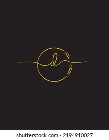 An incredibly  unique and charming handwritten letter type D vector logo template