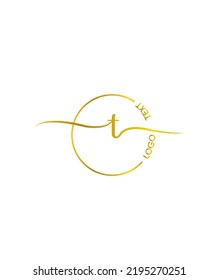 An incredibly  unique and flowing handwritten letter type T vector logo template 