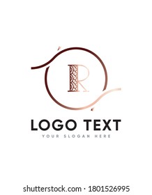 An incredibly unique mandala themed letter type R logo template, Vector logo for business and company identity 