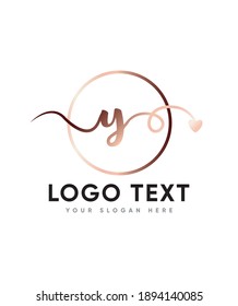 Eine unglaublich einzigartige und romantische handgeschriebene Kalligrafievorlage vom Typ Y Logo, Vectorlogo für Unternehmen und Firmenidentität 