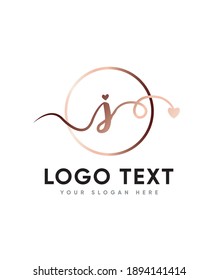 An incredibly unique and romantic handwritten calligraphy letter type J logo template, Vector logo for business and company identity 