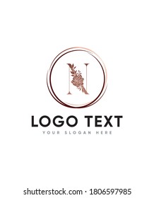 Estilo increíblemente versátil con la flor tipo de letra N plantilla de logotipo, logotipo vector para identidad empresarial y de empresa