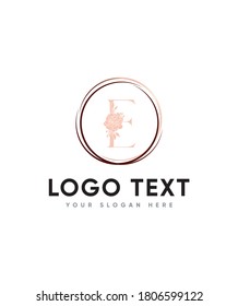 Incredibly versatile style with flower themed letter type E logo template, Vector logo for business and company identity