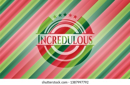 Incredulous christmas badge background. Vector Illustration. Detailed.