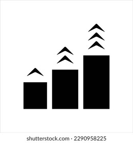 Increment bar chart vector icon