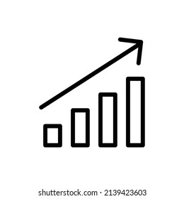 icono de gráfico de incremento, ilustración vectorial de icono de gráfico de negocios.