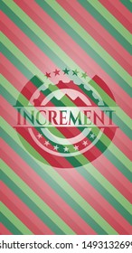 Increment christmas colors emblem. Vector Illustration. Detailed.