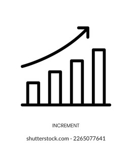 icono de incremento. Diseño De Estilo De Arte De Línea Aislado En Fondo Blanco