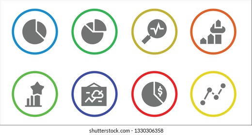 increment icon set. 8 filled increment icons.  Simple modern icons about  - Chart, Stats
