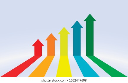 Incremental arrow growth graph for financial and business concept 