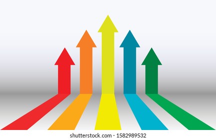 Incremental arrow growth graph for financial and business success concept 