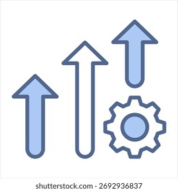 Ilustración vectorial incremental de icono azul