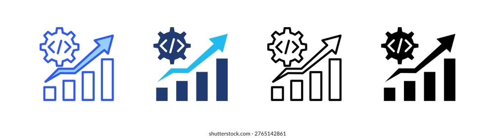 Incremental Development Multi Style Icon Set Vector