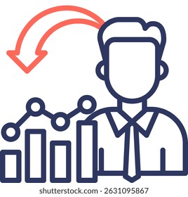 Ilustração do vetor de cor da linha do ícone incremental