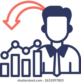 Ícone Incremental de Ilustração de Vetor de Cores Misturadas