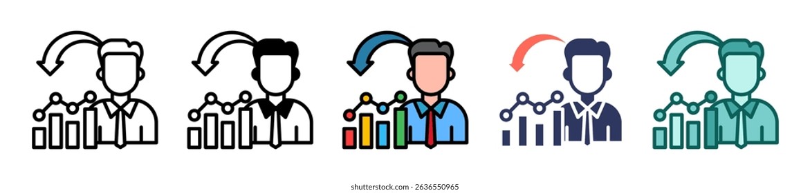 Incremental Icon Multiple Vector Illustration